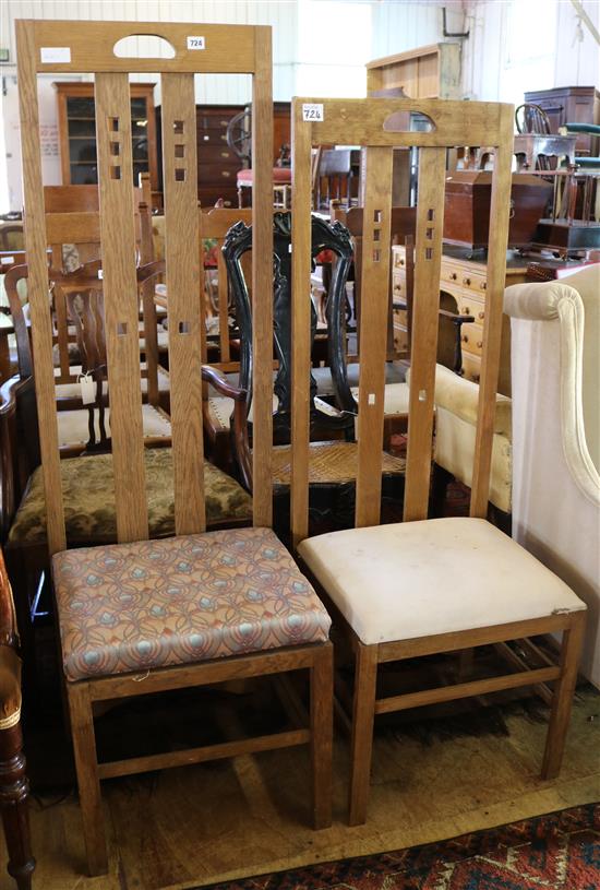 2 Arts & Crafts high back chairs